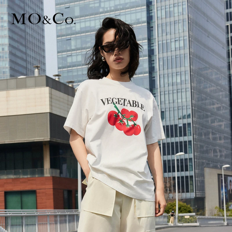 【抗菌防螨】MOCO夏季西红柿印花棉质短袖T恤风感波粒MBC2TEET17