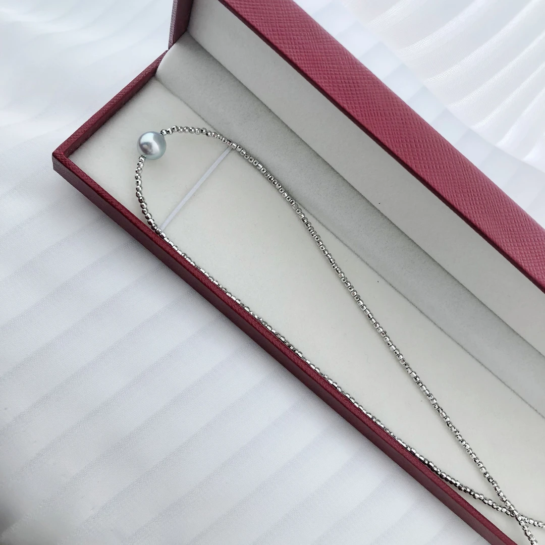 【你的kiwi仔】8-9mm镭射真多麻项链简约时尚