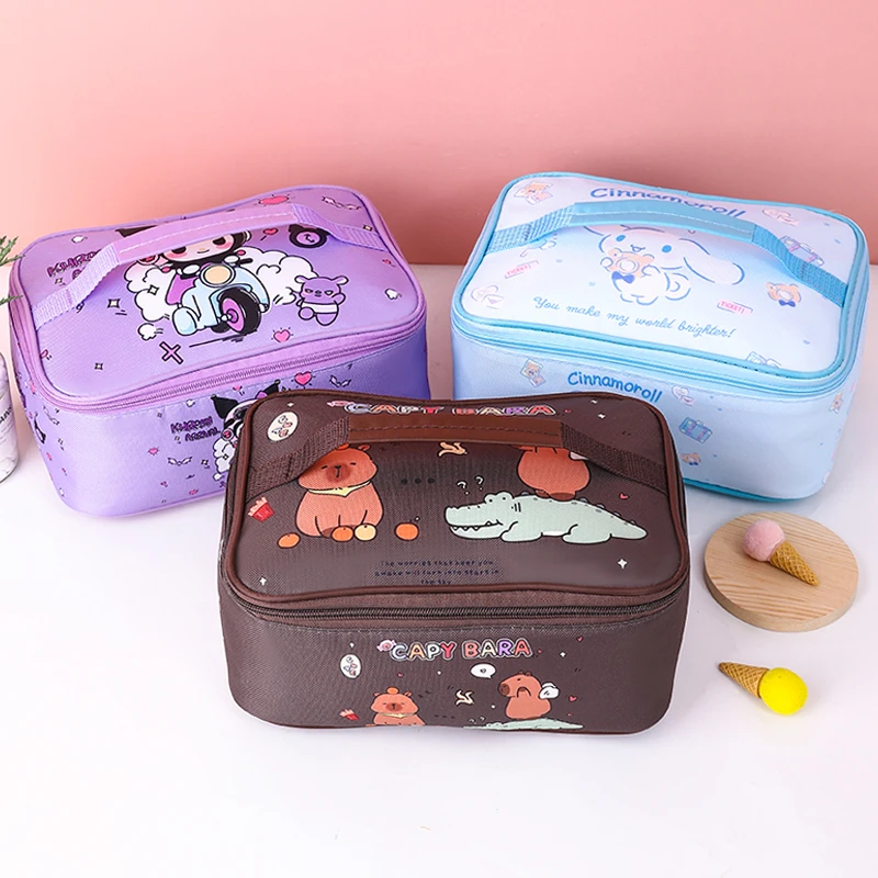 学生饭盒袋保温袋防水大号卡通上班族带饭餐包可爱儿童手提便当包