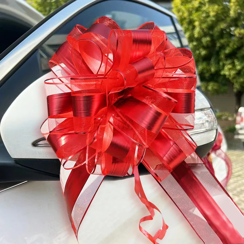 车拉花大号结婚车装饰婚礼彩带婚房大号蝴蝶结懒人手拉花婚庆用品