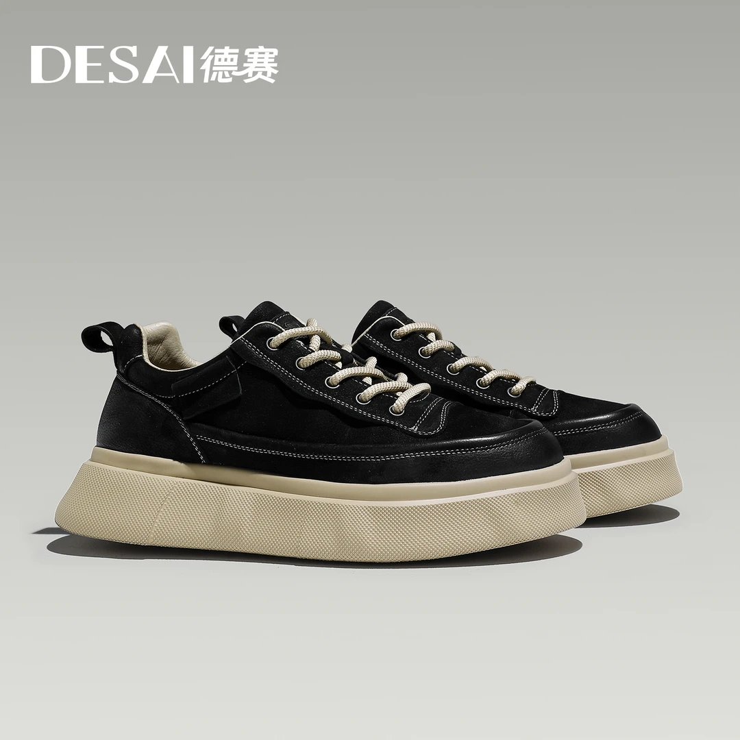 德赛【工作休闲必备】夏季新款复古休闲板鞋透气潮流男鞋开车专用鞋