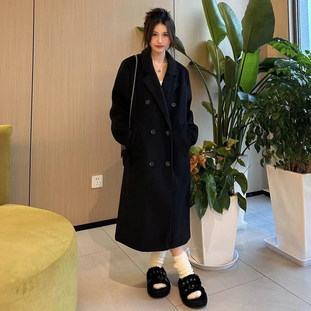 【加棉款】新款大衣秋冬新款加厚毛呢百搭气质中长款外套