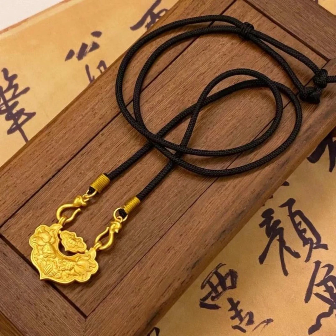 铜合金项链 铜合金材质吊坠【传承古法工艺锦鲤锁】