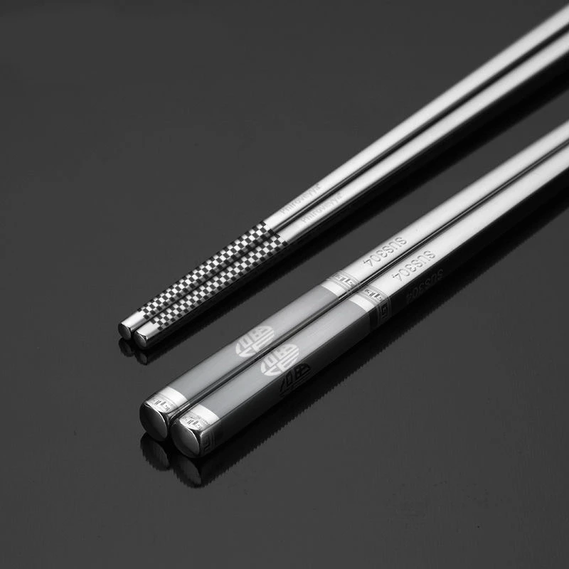 【一双】辉卫六食品级304不锈钢筷子家用防滑防烫防霉套装简