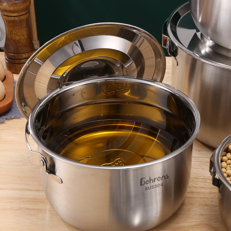 贝伦斯大号304不锈钢猪油罐储物罐大容量带盖