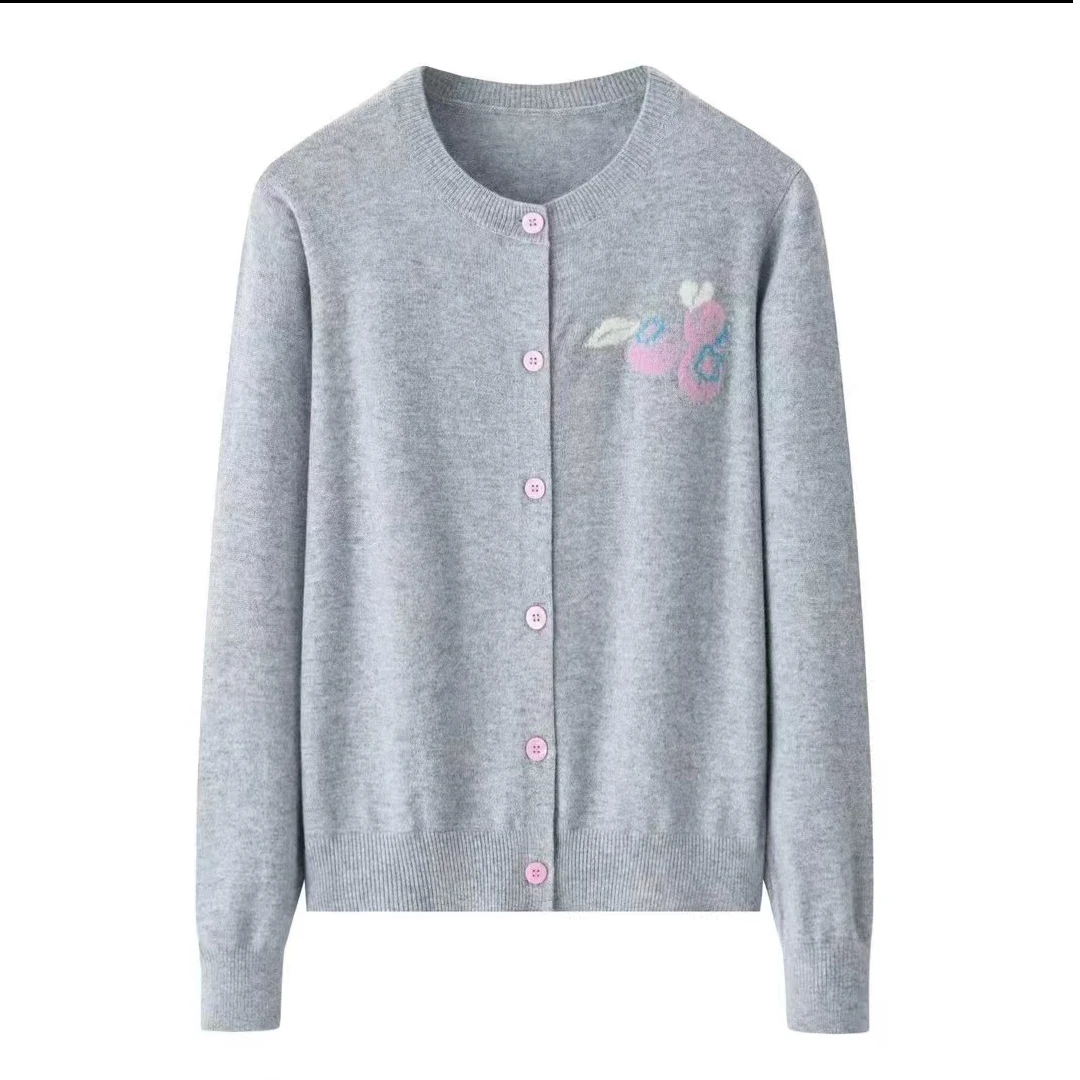 【小果子图案】圆领个性羊绒大克重女套衫女装鄂尔多斯市