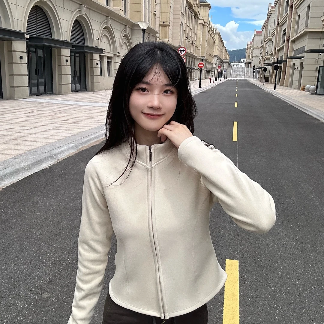石墨烯7A秋季新款2024修身显瘦立领小蛮腰拉链上衣休闲
