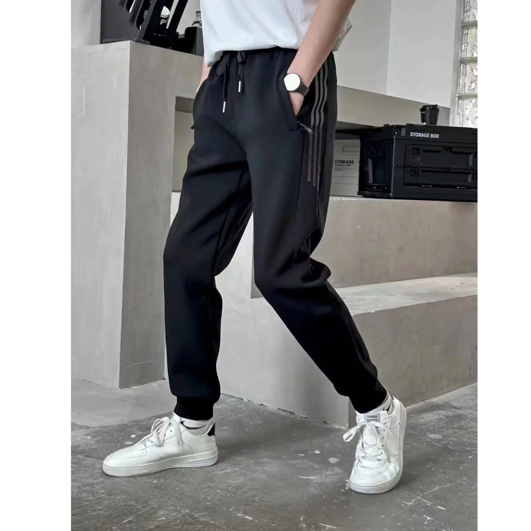 当当家-（高档款）男士百搭宽松弹力加绒加厚高腰休闲裤--1101