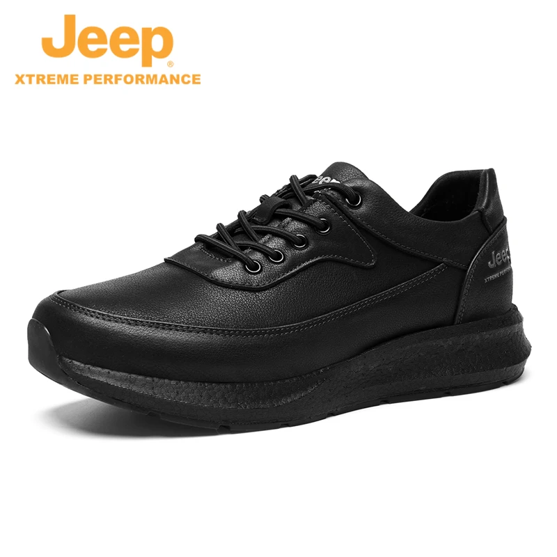 JEEP/吉普2023新款户外运动真皮百搭休闲鞋防滑耐磨登山徒步鞋男