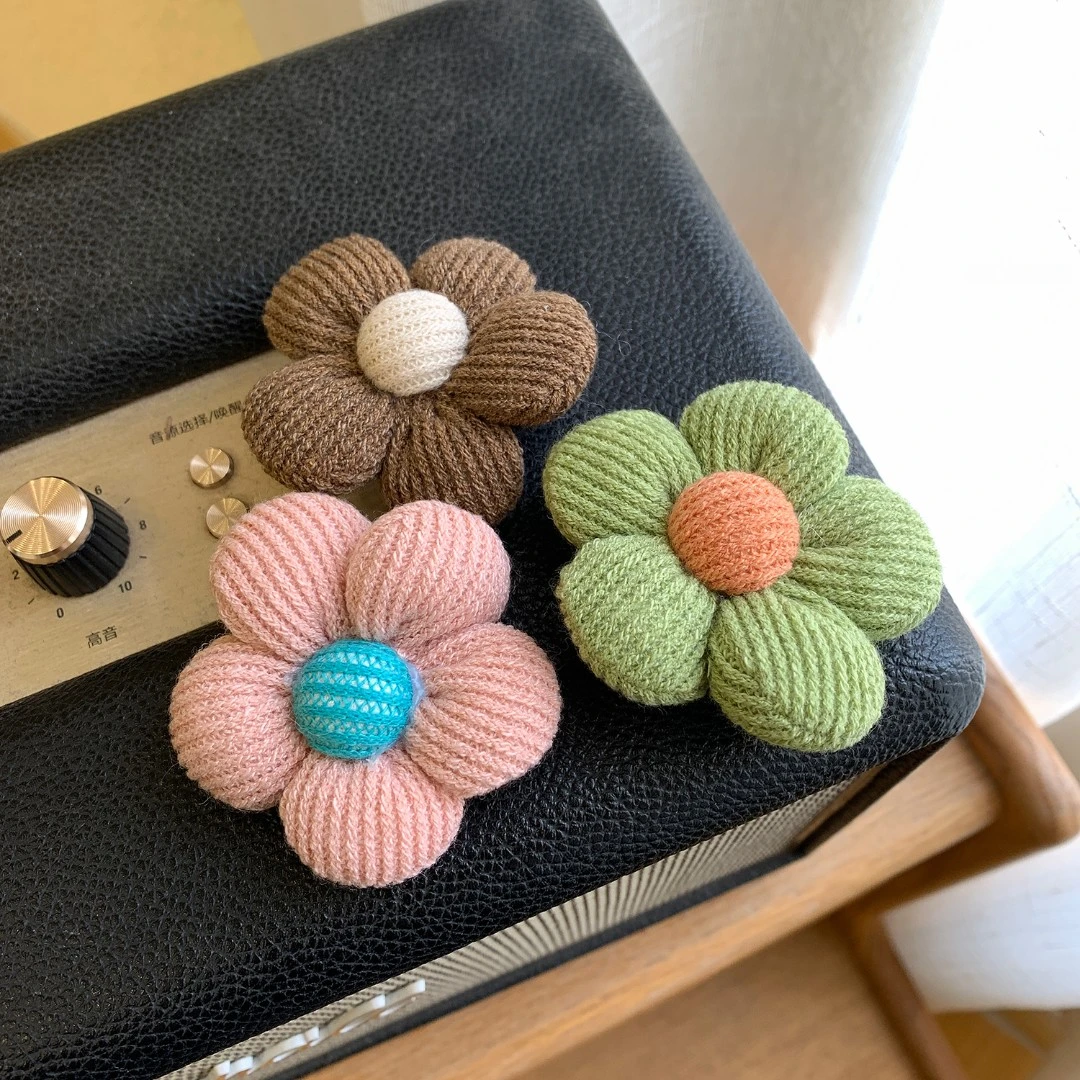 合金布艺胸针 M6867可爱立体花朵胸针