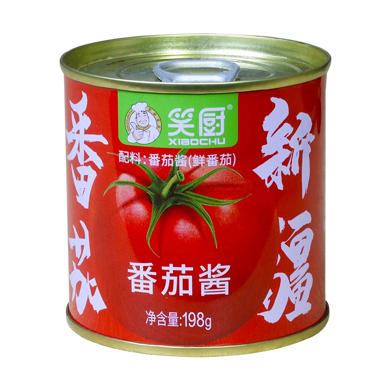 【送保鲜盖小勺】新疆笑厨番茄酱198g罐0脂小罐装家用西红柿酱