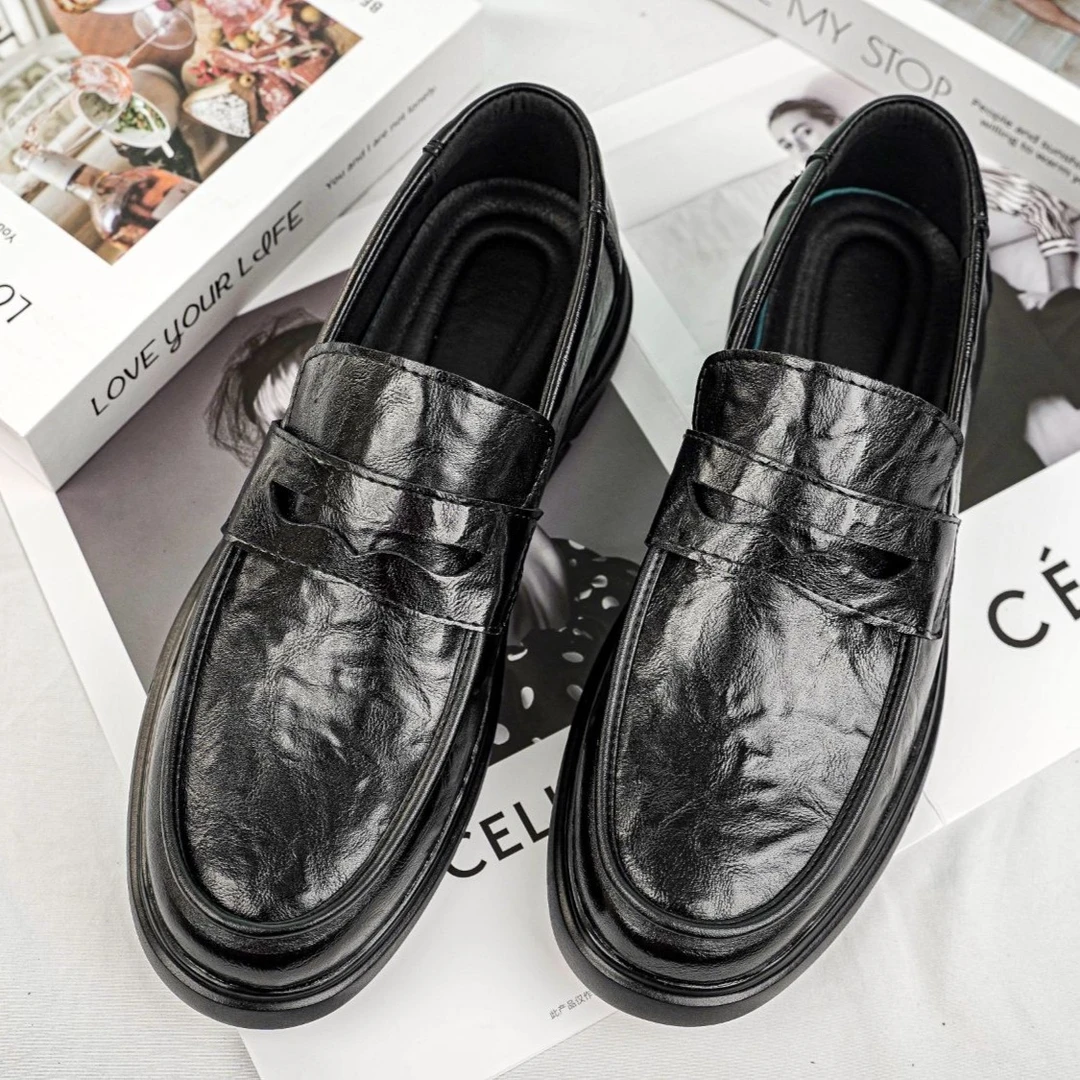 正品皮鞋男款爆款2024新款商务正装男士一脚蹬休闲百搭男鞋8809
