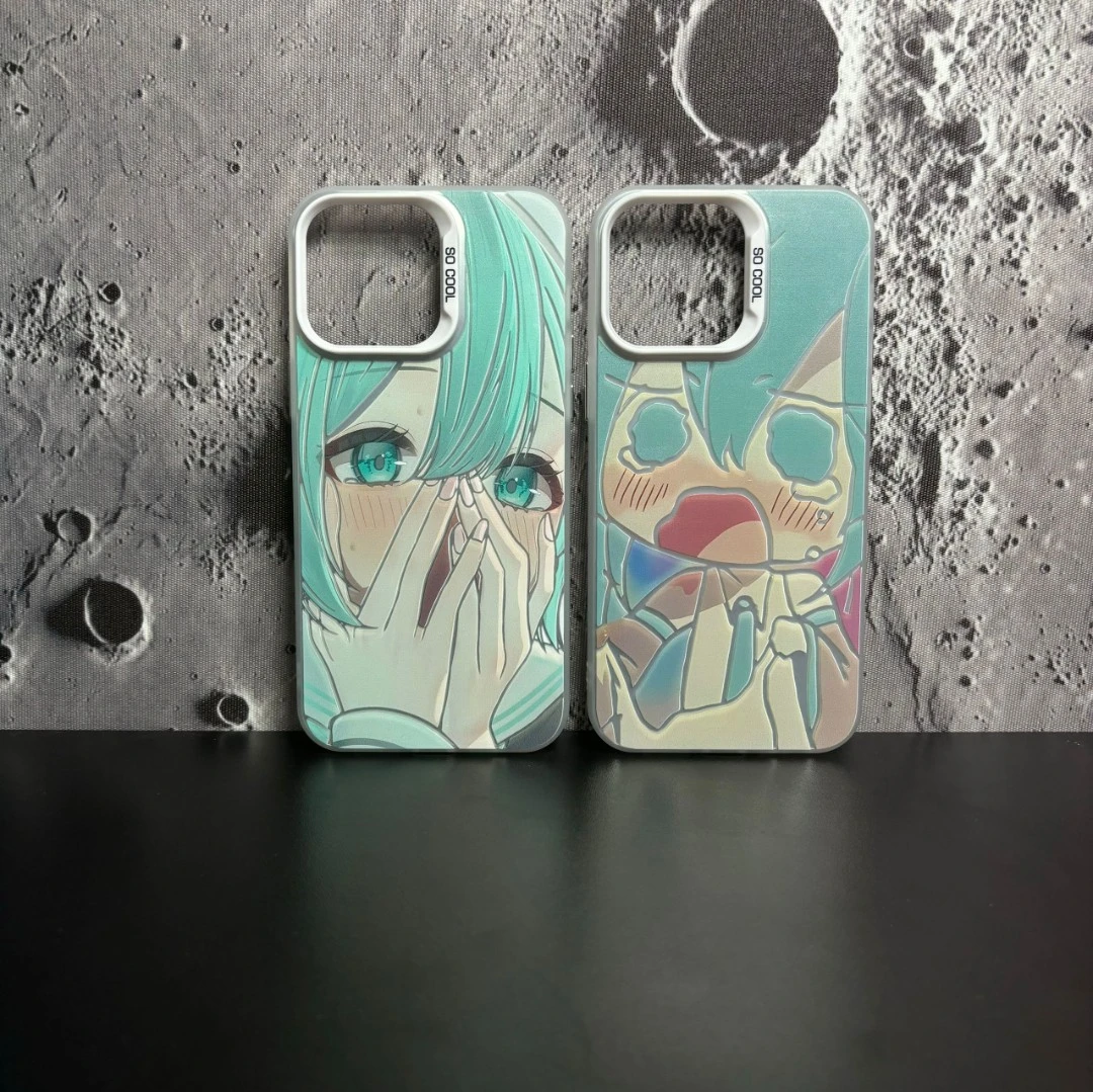 委屈捂嘴初音-IMD彩银适用苹果华为小米VIVO创意个性潮防摔手机壳