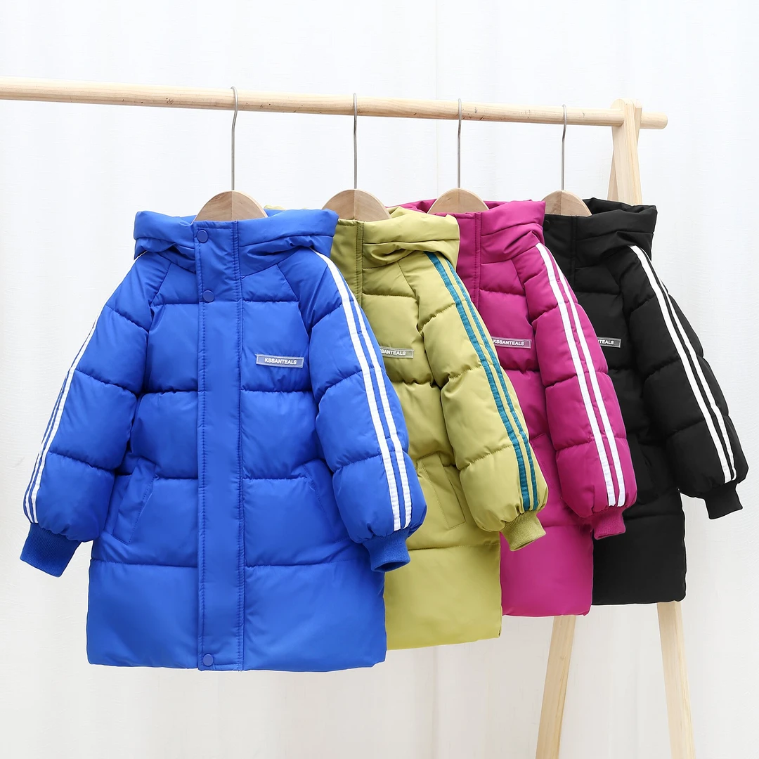 2025新款儿童棉服男童女童中小大童加厚中长款棉衣连帽外套潮