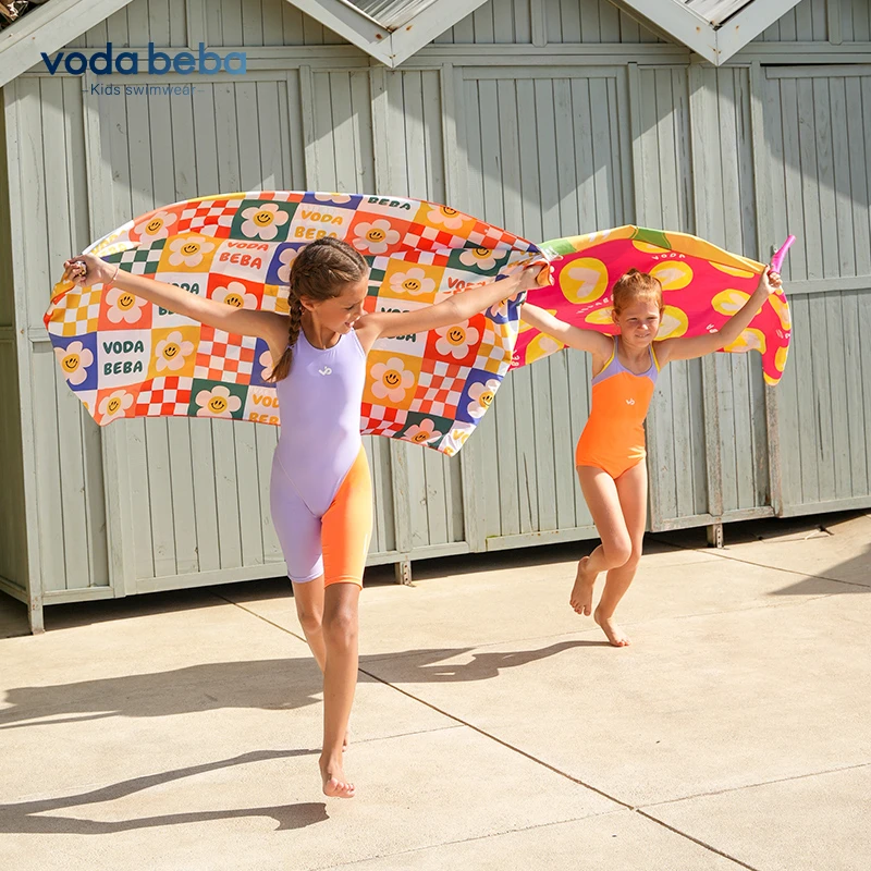 VODA BEBA儿童浴巾沙滩巾速干巾吸水浴巾浴袍游泳海边吸水毛巾