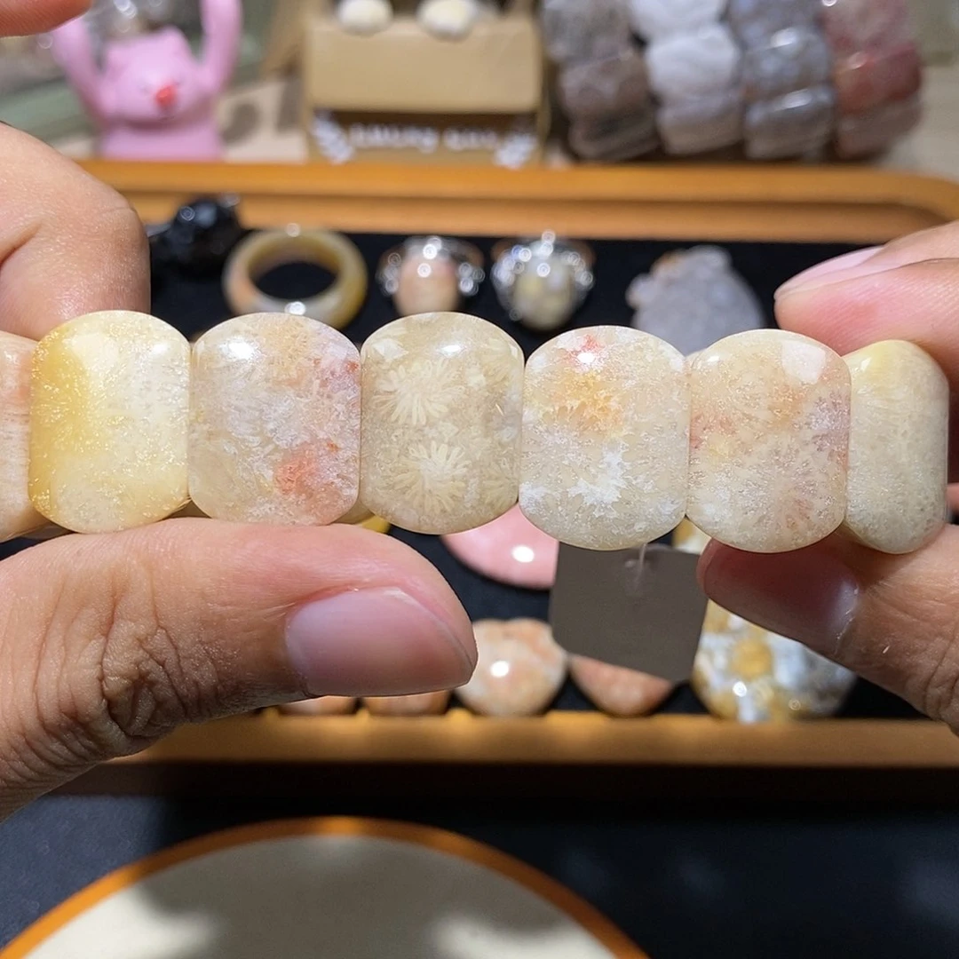 硅化珊瑚（珊瑚玉）手串未镶嵌沙沙177