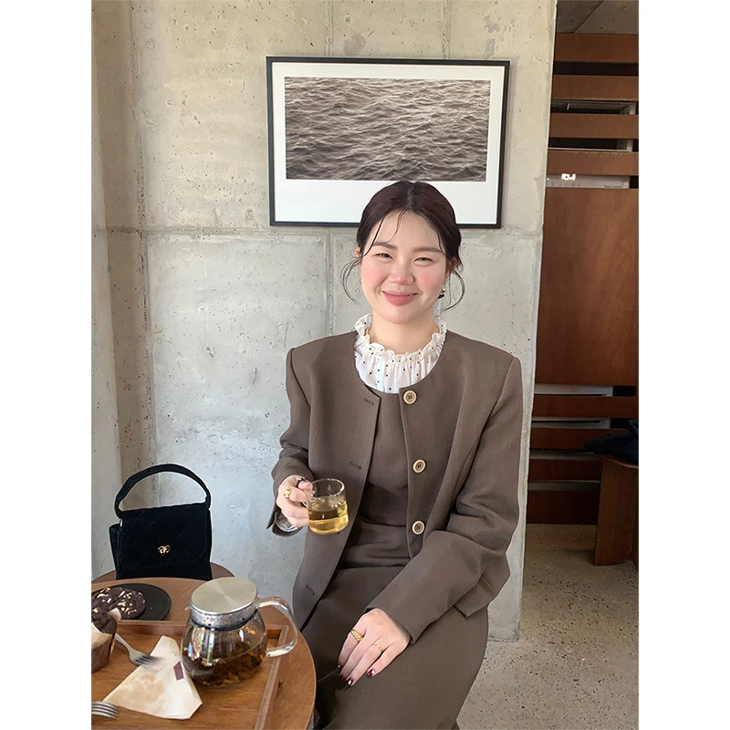 火火【拿铁时间】韩版气质圆领外套A25734HH43