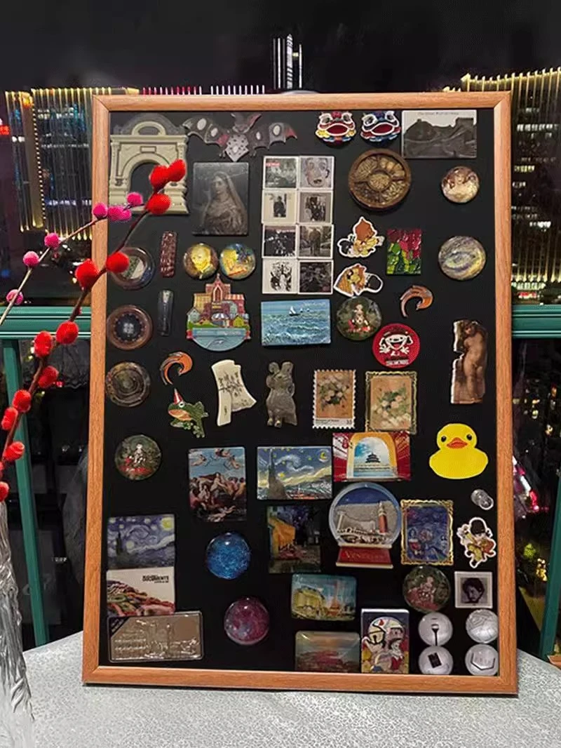 冰箱贴展示板磁吸化妆墙黏贴板收纳画框徽章软磁贴挂板磁扣相框
