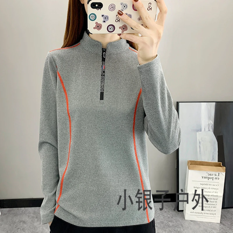 219高端速干上衣女春秋跑步长袖瑜伽骑行健身服运动T恤打底绒衣