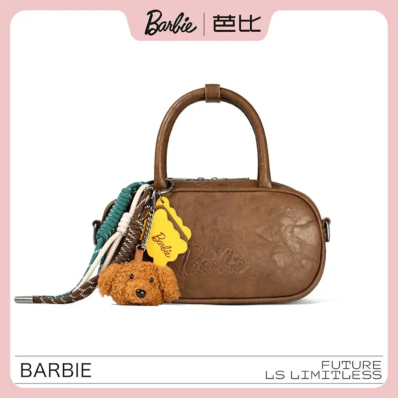 BARBIE/芭比时尚百搭棒球包简约手提单肩斜跨包女士包包波士顿包