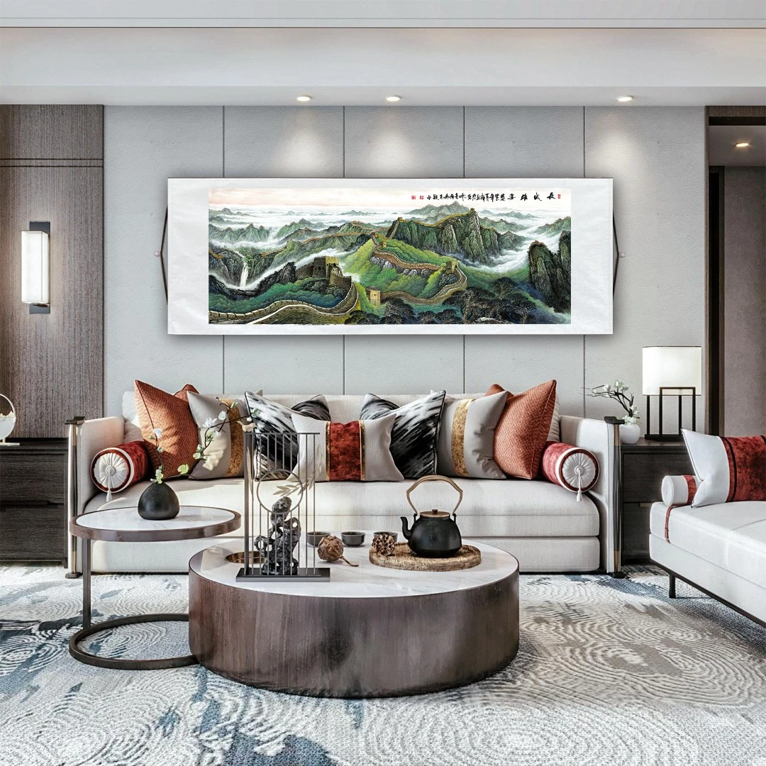 3米2绿色长城（长城雄姿）客厅装饰画高清复刻艺术微喷