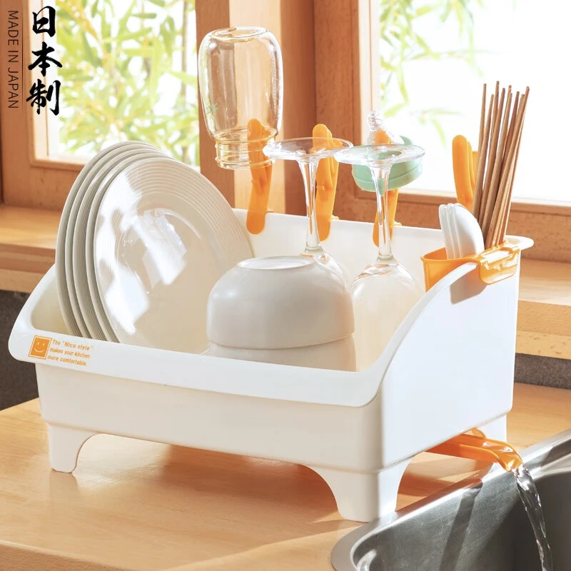 【Sungsa】日本进口厨房碗碟架沥水置物架 沥水篮带导流厨房用品