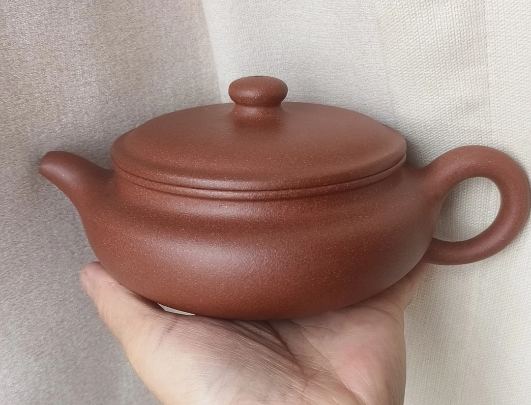 宜兴紫砂壶原矿底槽清扁腹300cc