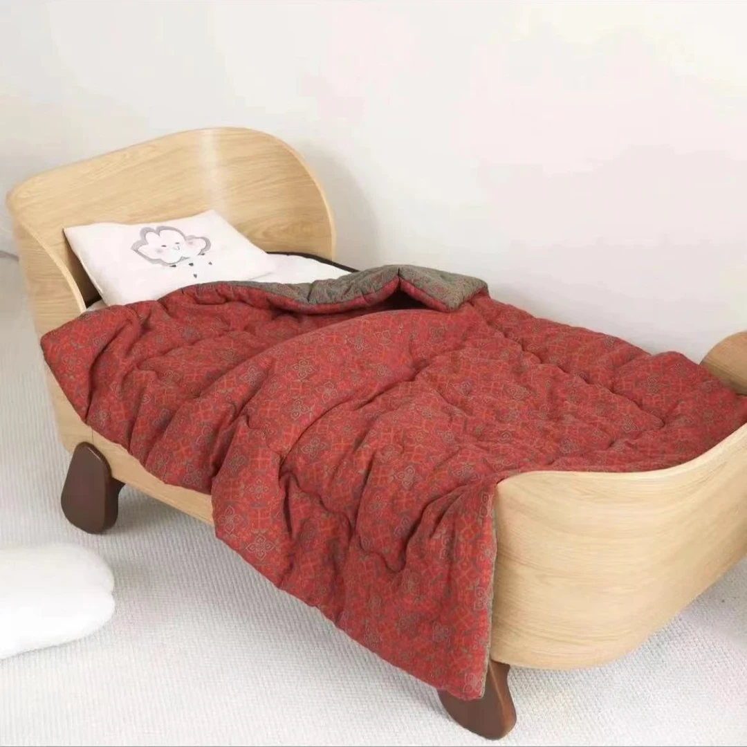 1.5*2m双层纱被子【红色小花】