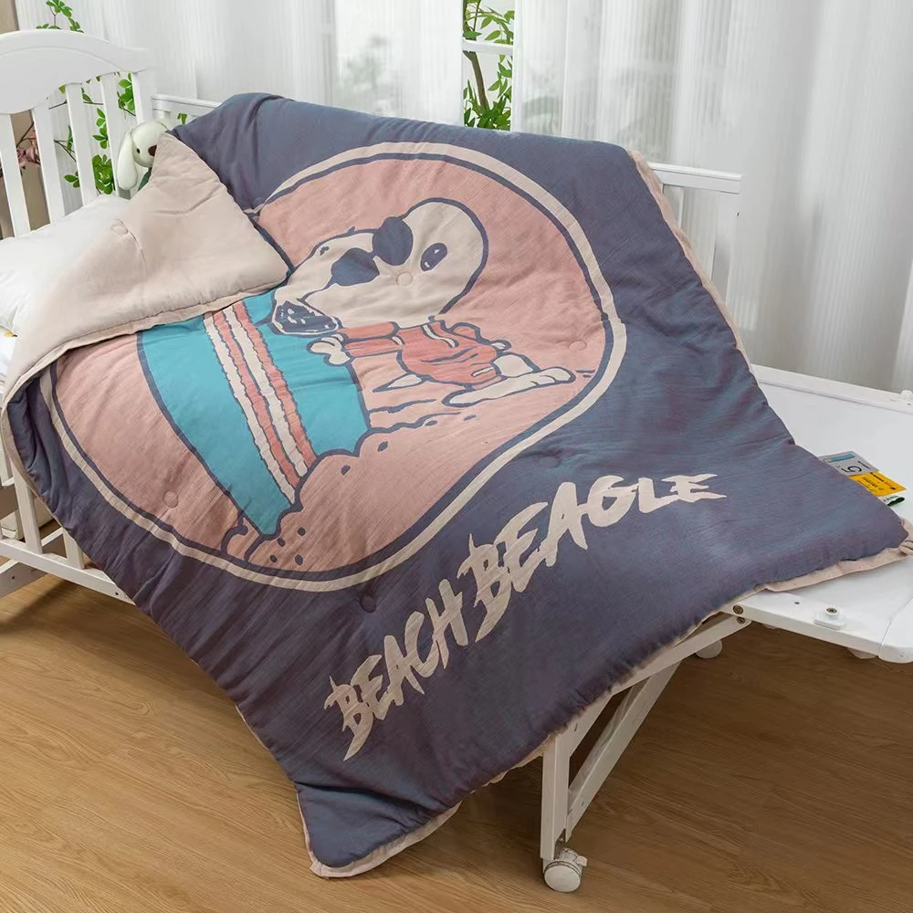 {沙滩史努比}1.5*2高端纯棉双层纱A类柔软舒适亲肤可机洗春秋冬被