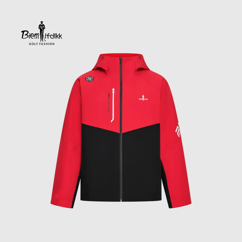 【三防面料】比音勒芬高尔夫男装秋冬新款撞色保暖棉服外套男