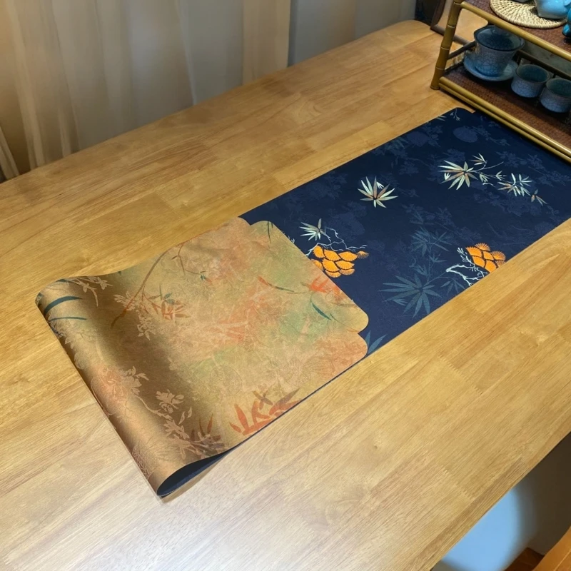 黑底小金竹 双面可用防水防油茶席
