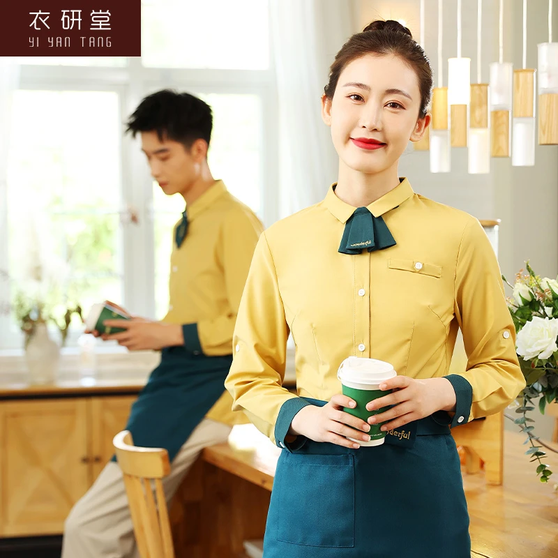 衣研堂烘焙店工作服女西餐厅餐饮短袖夏季甜品蛋糕奶茶店员工服装