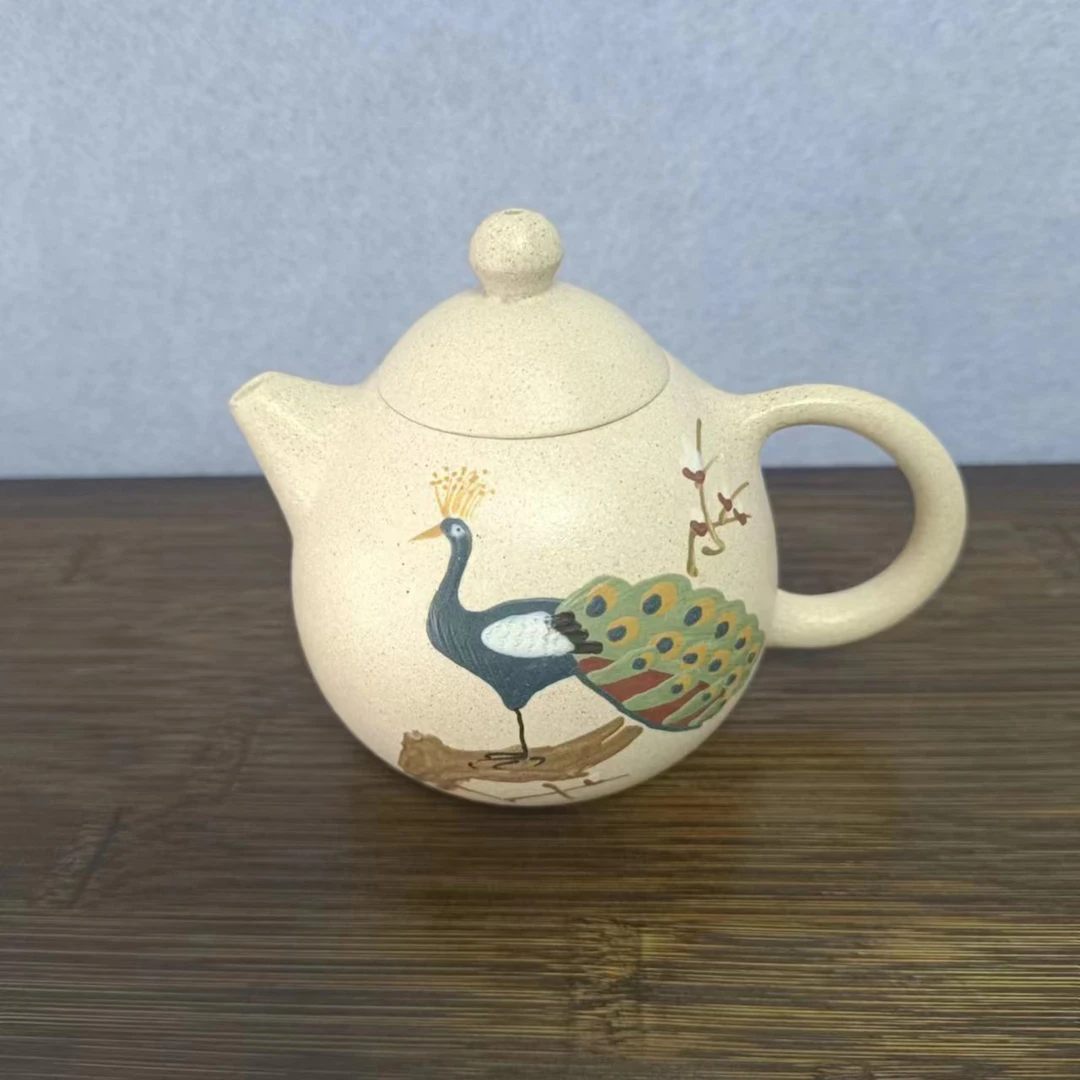孔雀龙蛋  羊脂白玉段  精品全手工紫砂壶{格}