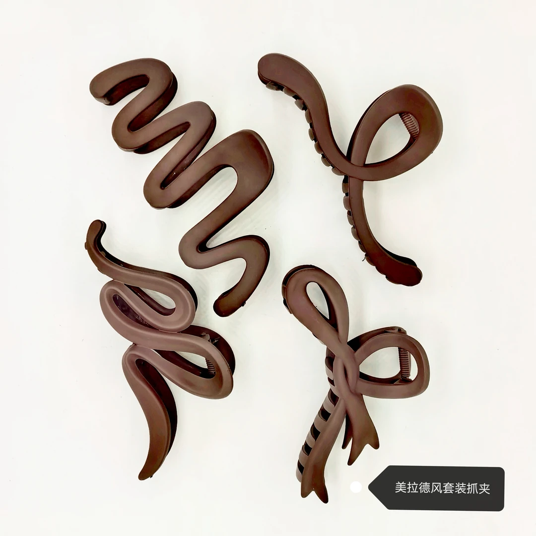 美拉德风 大抓夹套装磨砂波浪发夹时尚后脑勺鲨鱼抓夹高级女法式