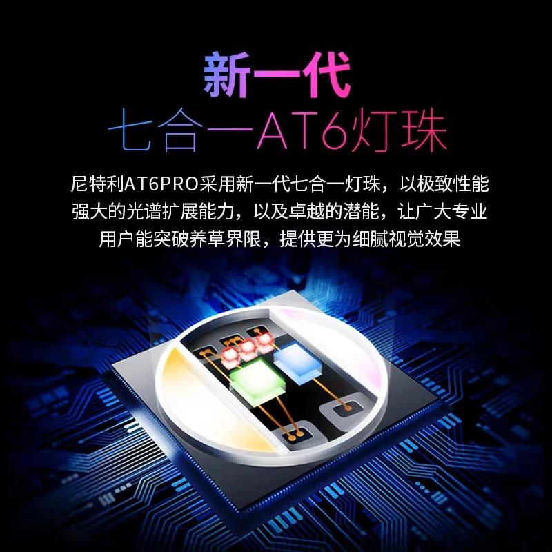 尼特利AT6PRO 7系大灯盘RGB全光谱LED水草鱼缸灯7合1灯珠水族神灯