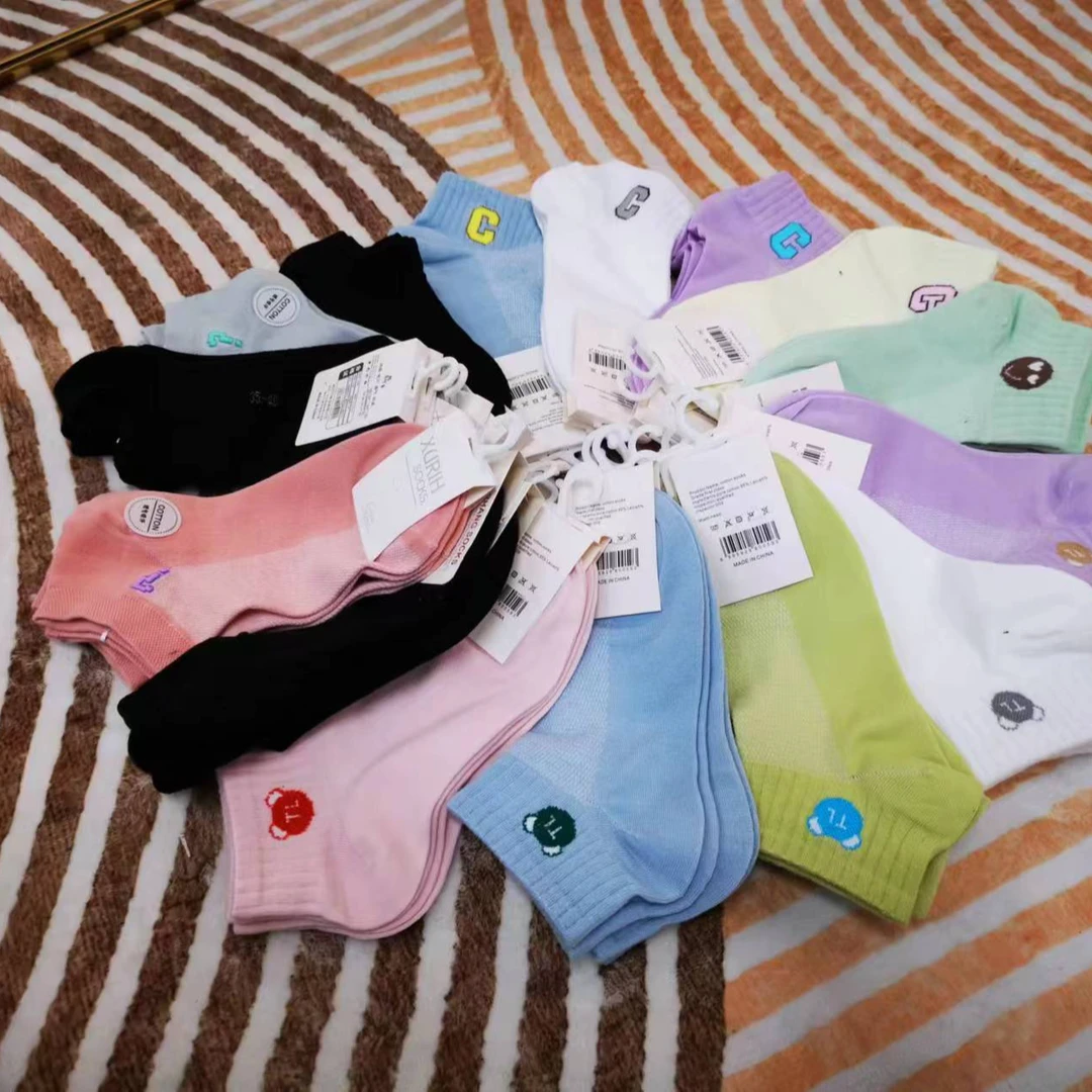 福利款袜子女款夏季中筒潮袜短筒时尚休闲百搭浅口女士透气春夏