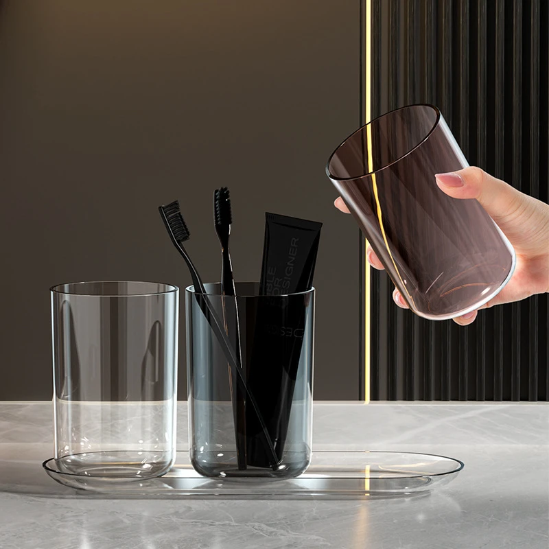 浦司洗漱杯情侣简约漱口杯家用儿童刷牙牙缸具杯透明牙刷杯