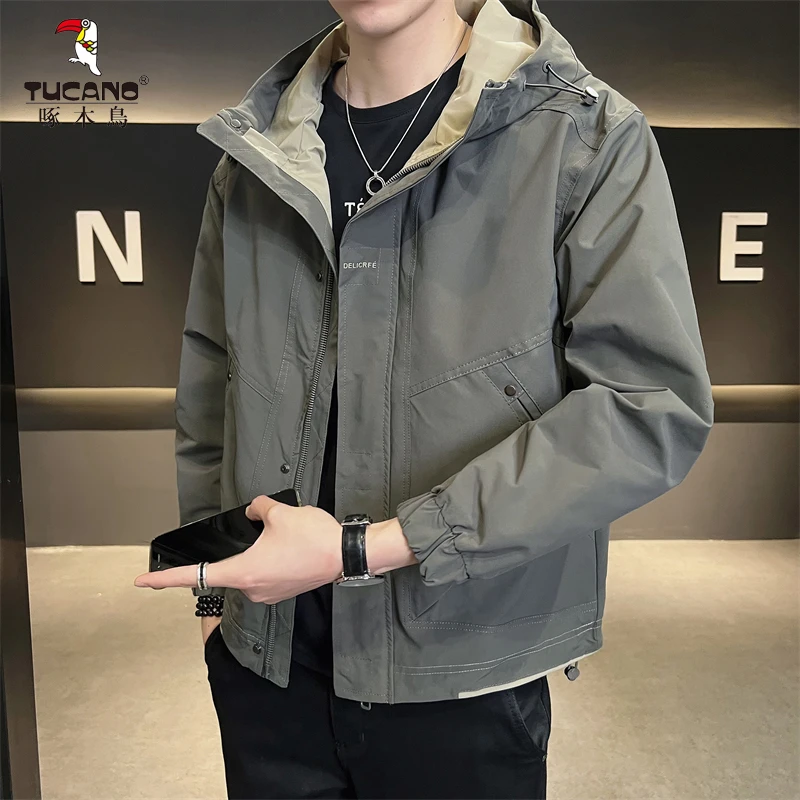 TUCANO/啄木鳥秋季新款夹克连帽休闲男外套百搭潮流帅气男士防风