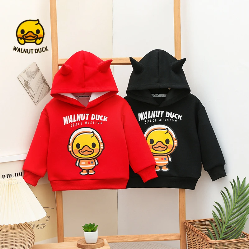 【玉】2025春秋季新款洋气休闲 连帽听音乐鸭卫衣5292