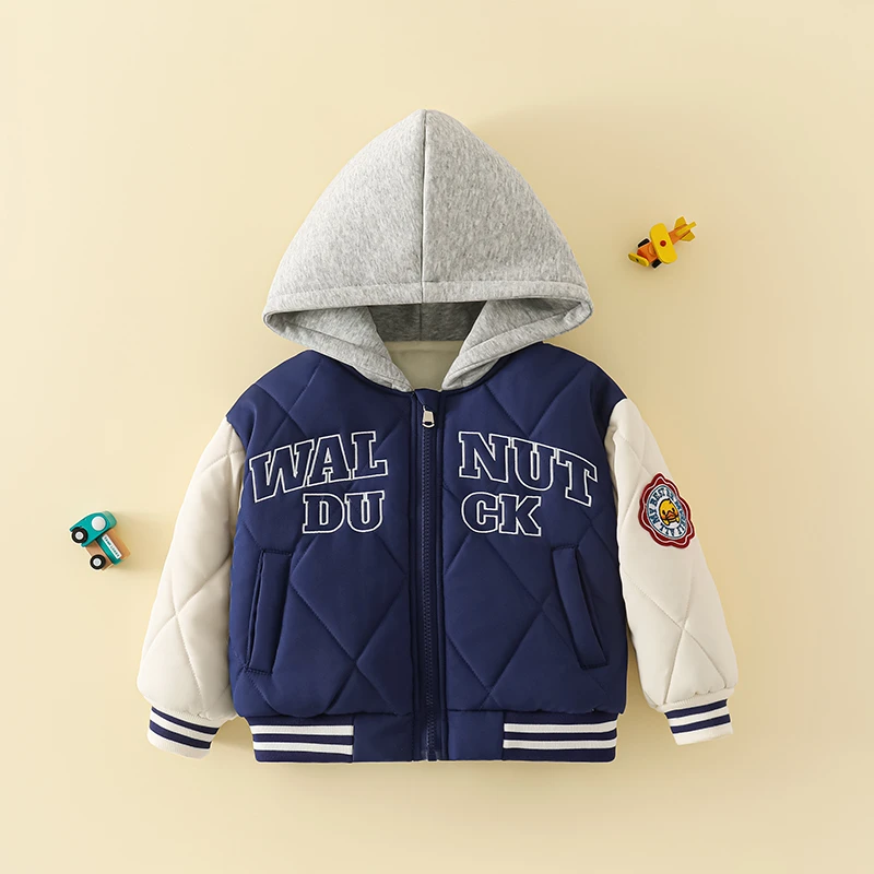 【玉】2024冬季新款男女童小黄鸭时尚棉服休闲外套4F020