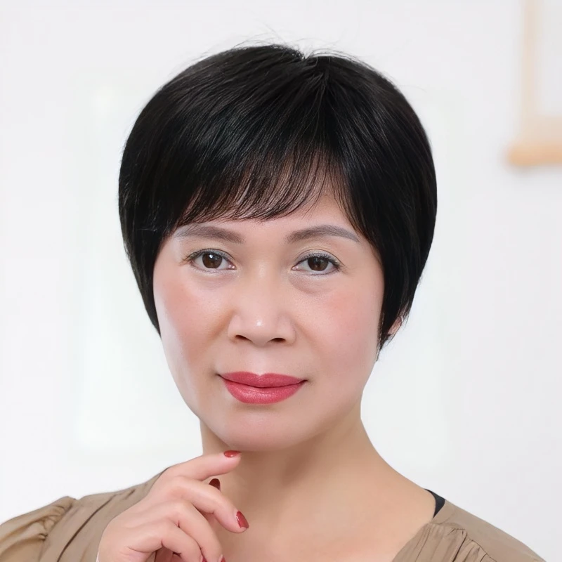 老年假发女短发全真人发丝50到70岁老人光头专用假头发套真人头发