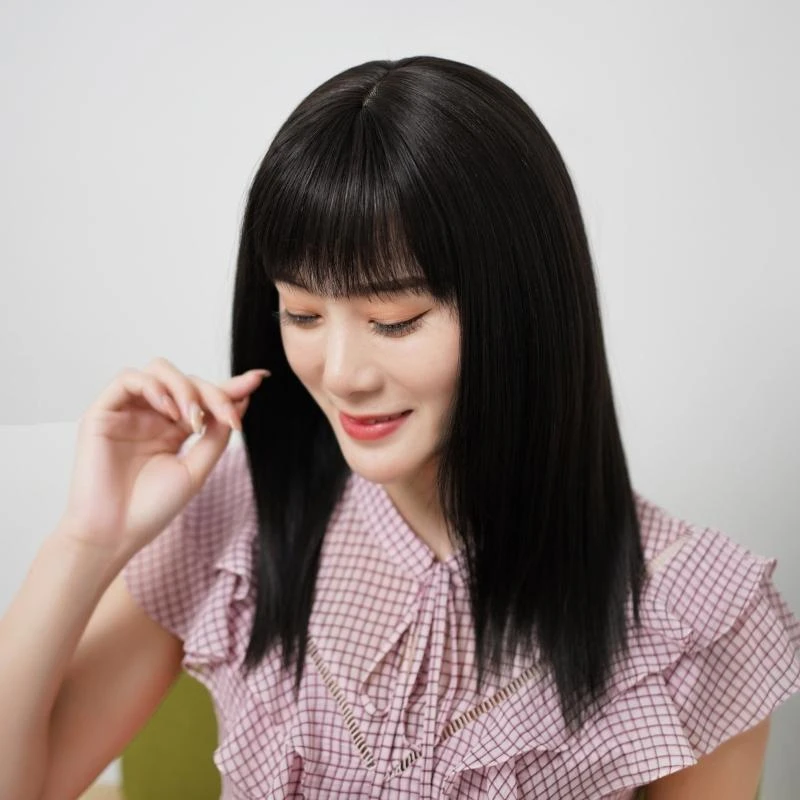 中老年妈妈假发套长发可扎高档全真人发丝假发头套真发全头套