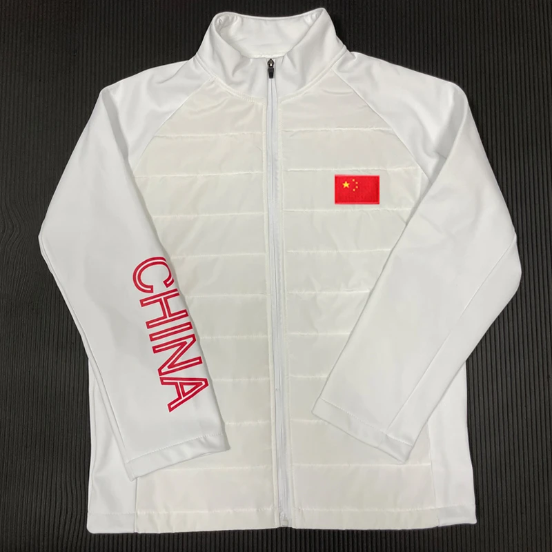 国家队加绒夹棉运动外套男女秋冬季跑步运动上衣体育生田径训练服