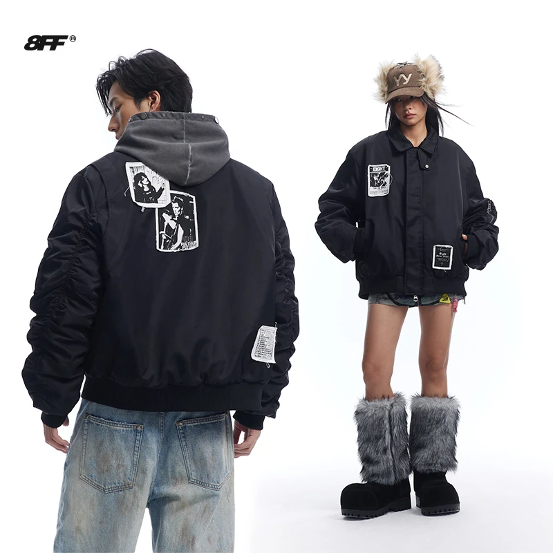 8FF CWU-45Pbomber飞行员夹克贴布棉衣绣肩袢美式棒球棉服