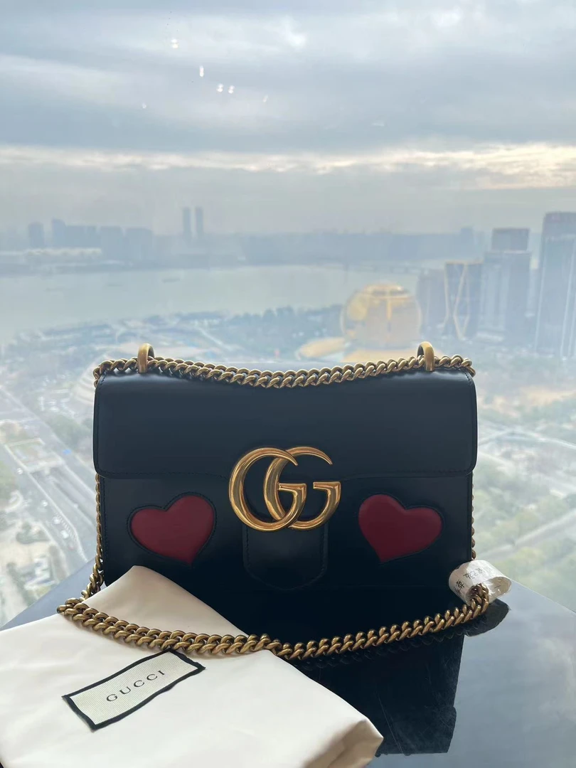 全新未使用 GUCCI/古驰 Gucci马蒙爱心链条包