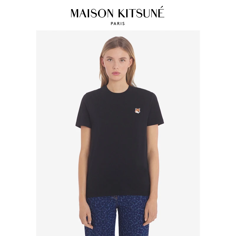 【经典系列】Maison Kitsune 女款 春夏经典狐狸头圆领T恤休闲