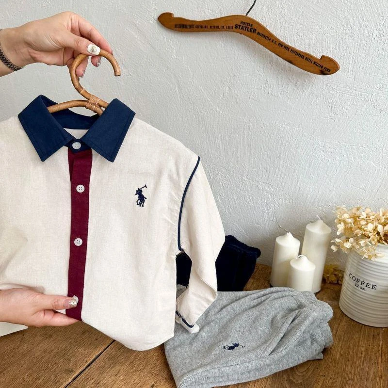 【映画】儿童衬衫长袖男童韩版上衣宝宝撞色秋冬季装休闲小童潮JC14