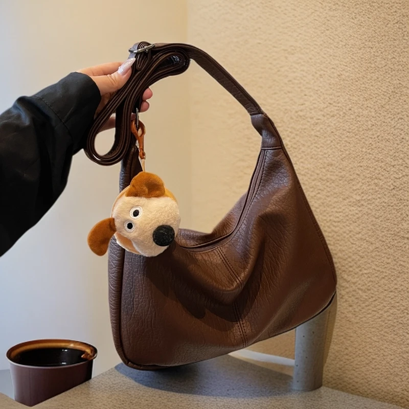 大容量简约托特包复古软皮休闲百搭单肩通勤包2024秋冬新款斜挎包