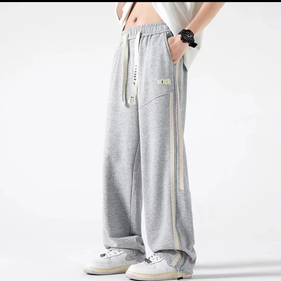 2138-加绒加厚-迈-特家潮牌下架秋冬直筒运动裤卫裤宽松休闲长裤