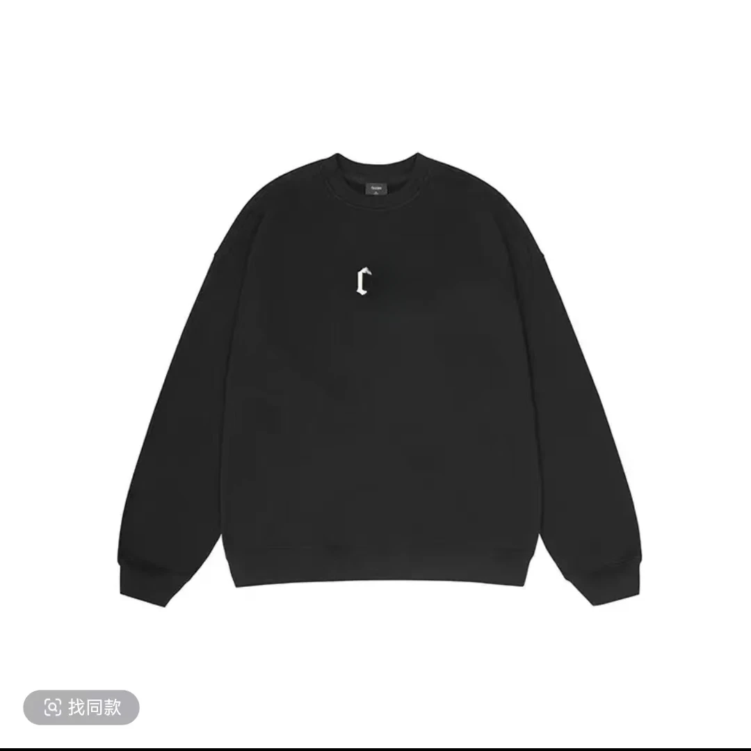 c家-加绒加厚圆领卫衣重磅圆领时尚潮流质感卫衣宽松休闲百搭潮服